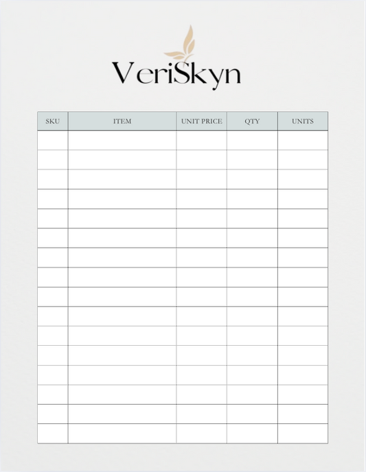Veriskyn  30-Day Brightening Routine Chart